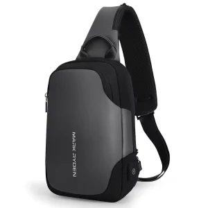 Mark Ryden Fashion Men Mochila Chest Sling Crossbody Messenger Bag With USB Charging Port MR7056
