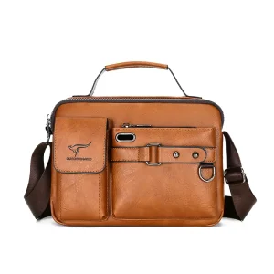 Marksman Waterproof Laptop Backpack Capacity Men’s Business PU Leather Casual Outdoor Portable Sport Shoulder Bag Backpack