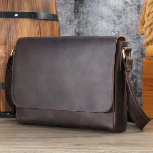 Marrant Crazy Horse Genuine Leather Men Shoulder Side Bag Leather Crossbody Bags Men’s Leather Messenger Bags