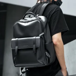 Mate Elan PU Leather Laptop Bags for Men Rucksack Waterproof Business PU Leather Backpack