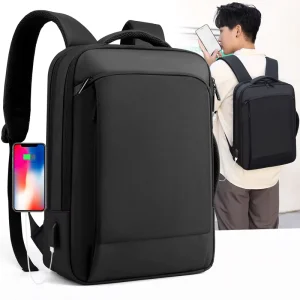 Men Backpack Business Expandable Backpacking 15.6 Inch Laptop Backpacks Travel Waterproof USB Charging Male School Bags