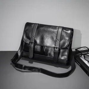 Men Black Business Shoulder Bag Travel Casual Cross Body Bag Large Capacity Men Bag