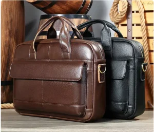 Men Business Messenger Briefcase Hand Bag Sling Shoulder Computer Handbag Casual Genuine Leather Office Laptop Bag