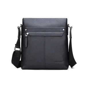Men Business Office Messenger Square Crossbody Genuine Leather Large Capacity Commuting College Single Bag