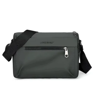 Men Business Travel Simple Solid Color Shoulder Bag Outdoor Large Capacity PU Leather Commuting Crossbody Bags