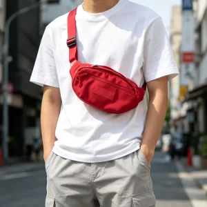 Men Canvas Fit Waistpack Mobile Fanny Waist Packs Men’s Sports Outdoor Leisure Running Waist Bag