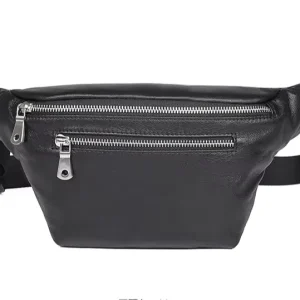 Men Cow Leather Waist Bag Chest Pack Crazy Horse Leather Multi Use Fanny Pack Waist Bag for Mobile Phone