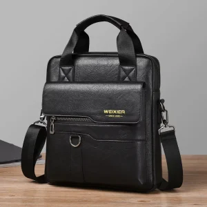 Men Cross Body Bag Custom Shoulder Bag PU Leather Handle Crossbody Sling Messenger Bag with Front Pockets