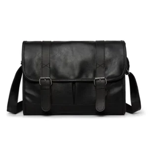 Men Crossbody Bag Custom Brand Logo LOQ MOQ Soft PU Leather Messenger Bag
