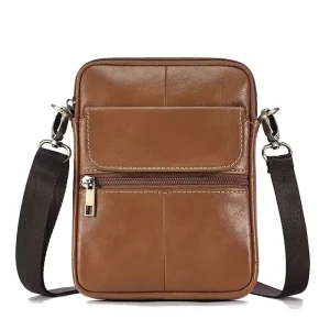Men Crossbody Shoulder Bags Vintage Men Sling Bag with Multiple Pocket PU Leather Bag for Man Messenger Bags