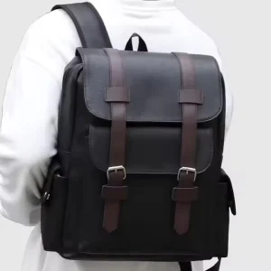 Men Custom logo Large Capacity Travel Bag PU Leather Laptop Backpack Luxury Men Leather Backpack for Men