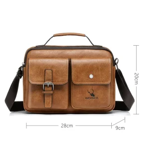 Men Fashion Style Shoulder Bag Portable Luxury Business PU Leather Handbag for Mens