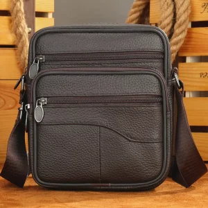 Men Genuine Leather Small Shoulder Bags Leather Crossbody Side Bag Men Leather Shoulder Bags
