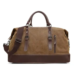 Men Large Capacity Canvas Duffel Bag Waterproof Gym Tote Bag Travel Weekender Overnight Luggage Bag
