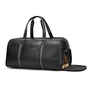 Men Large Capacity Travel Overnight Waterproof Sport Weekender Gym Leather Duffle Bag