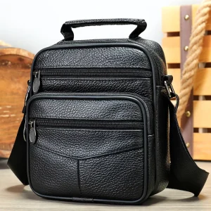 Men Messenger Bags Genuine Leather Handbags for Man Luxury Brand Male Crossbody Bag for Mini Pad Boy Shoulder Bag