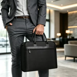 Men Oxford Cloth Business Briefcase Waterproof Laptop Document Bag Portable Double Zipper Office Handbag Custom Logo