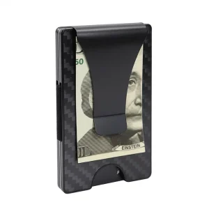 Men RFID Carbon Fiber Leather Credit Card Holder Wallets Black PU Leather Male Purses Business Card Holders
