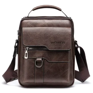 Men Retro Crossbody Bag PU Leather Sling Bag Custom Brand Men Messenger Purse Chest Shoulder Fanny Pack