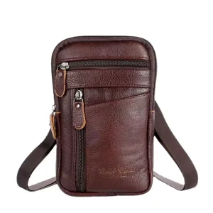 Men Shoulder Bag Leather Messenger Crossbody Sling Waist Chest Travel Duffle Gym Laptop Office Sports Small