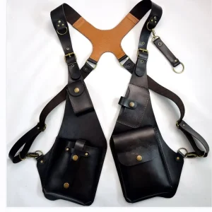Men Vintage Leather Anti Theft Safety Wallet Bag Travel Outdoor Hidden Underarm Holster Shoulder Phone Case