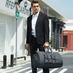 Men Working Convertible Travel Clothing Carry-on Duffel Bag 2-in-1 Hanging Suitcase Suit Portable Travel Backpack