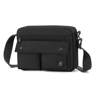 Men and Women Waterproof Wear-resistant Sports Black Sling Crossbody Shoulder Bag
