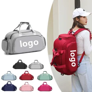 Men’S Gym Fitness Bag Waterproof Sports Gym Carry Backpack Large Nylon Travel Luggage Duffel Bag With Custom Logo for Men