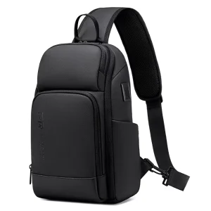 Men’s 12-Inch Multifunctional Waterproof Oxford Sports Chest Bag Fashion Street Single Shoulder Backpack Casual Cycling