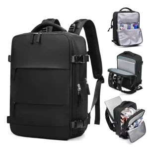 Men’s 15.6-Inch Polyester Laptop Backpack Custom School & Travel Bag with USB Waterproof Notebook Bag