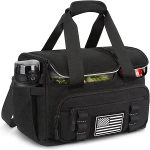 Men’s 15L Insulated Lunch Bag Nylon 8H Cold Retention Hot/Cold Compartments Fits 3 Meals + Snacks Work Hiking