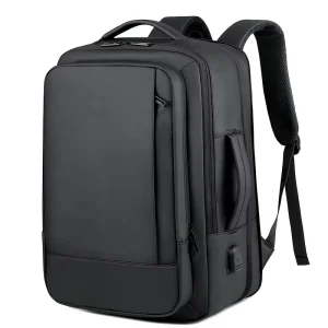 Men’s 17 Inch RFID Backpack Custom Logo Waterproof Oxford USB Polyester Zipper for School Travel