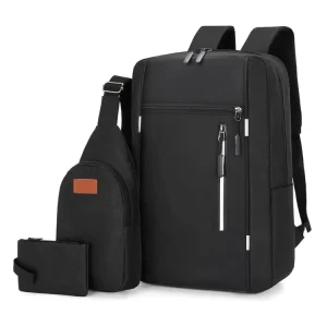 Men’s 3-Piece Chest Bag Set Minimalist Design with Large Capacity & Multi-Functional Backpack