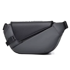 Men’s Anti Theft Crossbody Bag Small Daily Commute Waist Pack Waterproof PU Film Material