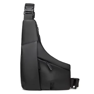 Men’s Anti Theft Lightweight PU Chest Bag Crossbody Shoulder Bag for Travel Casual Unique Shaped