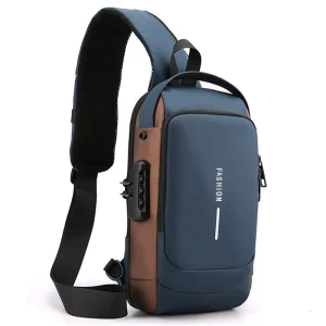 Men’s Anti-Theft Motorcycle Shoulder Bag Casual Multifunctional Polyester Crossbody Waist Bag