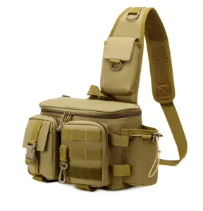 Men’s Anti-Theft Outdoor Tactical Waist Bag with Chest Strap for Trekking and Fishing Durable Fishing Lure Accessories