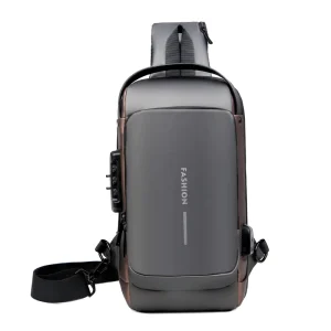 Men’s Anti-Theft PVC Waterproof Cycling Waist Bag Zipper Travel Single Shoulder Crossbody Sports Backpack Chest Bag