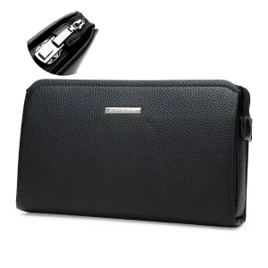 Men’s Anti theft Clutch Bag PU Leather Large Capacity Business Hand Bag Wallet
