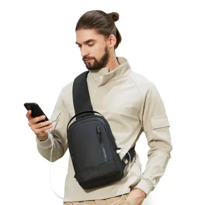 Men’s Anti theft Crossbody Bag Large Capacity Chest Bag Waterproof