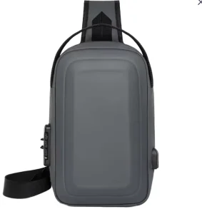 Men’s Anti theft Sling Bag with USB Charging Port Waterproof Chest Crossbody Backpack for Travel Cycling Commuting