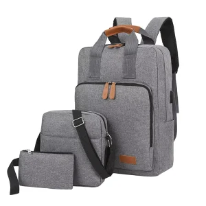 Mens Backpack Special Design Stylish Waterproof USB Laptop Backpack 3 in 1 Back to School Bag Backpack Set