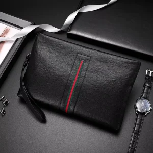 Men’s Bag Fashion Men’s Handbag Genuine Leather Luxury Simple Men’s Clutch First Layer Cowhide Casual Envelope Bag