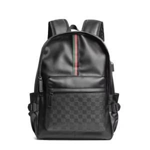 Men’s Bag with Checkered Pattern for College Students Computer Backpack