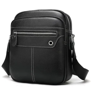 Men’s Bags Genuine Leather Male Shoulder Bag Man Messenger Handbag Fashion Flap Zipper Casual Crossbody Packet Cowhide Purse