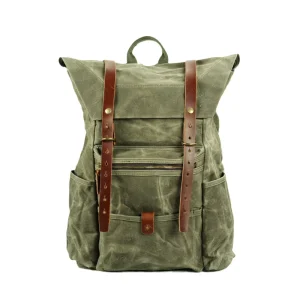 Men’s Batik Canvas Backpack Vintage Outdoor Waterproof Hiking Mountaineering Bag Large Capacity Camping Bag