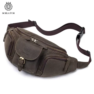 Men’s Big Size Genuine Cowhide Leather Sling Chest Bag with Adjustable Strap