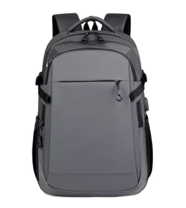 Men’s Black Business Backpack with USB and Headphone Jack Sports Style Laptop Backpack Customizable Logo Backpack