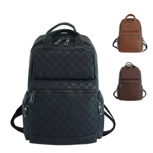 Men’s Black Soft Leather Student Trend Casual Large Capacity Computer Bags Backpack Leather Men