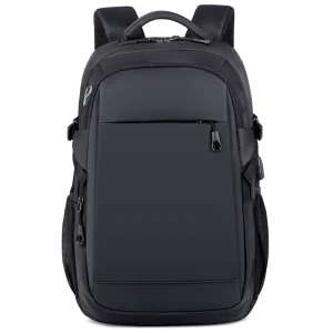Men’s Black Waterproof Backpack with Custom Logo Cross-Border Notebook Computer Bag Custom Logo Manufacturers’ Product